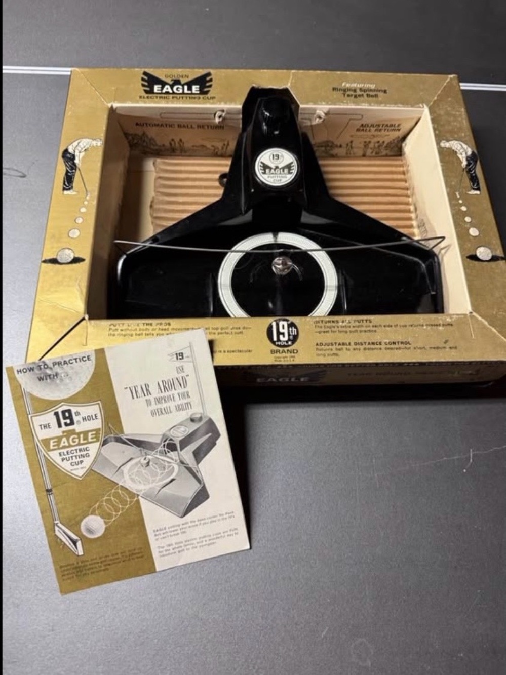 NOS Eagle '19th Hole' Golden Electric golf Putting Cup
